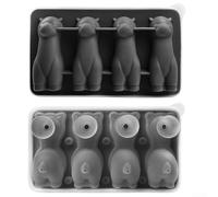 Bac à glaçons en alpaga conçu pour les bars à domicile et les fêtes avec couvercle en silicone et mécanisme de remplissage entonnoir (noir)