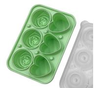 Bac à glaçons en forme de cœur en silicone résistant à la chaleur avec couvercle entonnoir pour une utilisation sûre des plages de température (vert clair)