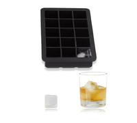 Relaxdays Bac à glaçons en silicone 2,5 cm moule à glace noir sans BPA HxlxP: 3 x 15 x 9,5 cm, noir