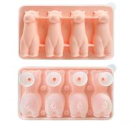 Bac à glaçons en silicone alpaga avec couvercle anti-fuite et entonnoir intégré pour un remplissage et un rangement faciles (rose)