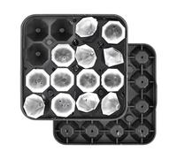 Bac à glaçons en silicone avec couvercle, bac à glaçons avec 16 diamants, pour whisky, cocktails, nourriture pour bébé, réutilisable