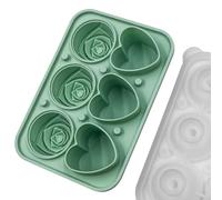 Bac à glaçons en silicone avec couvercle entonnoir en forme de cœur rose romantique facile à remplir et à nettoyer pour votre commodité (vert foncé)