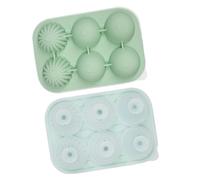 Bac à glaçons en silicone efficace et sûr - 6 grandes cavités rondes - Couvercle anti-fuite - Entonnoir pour cocktails, whisky, jus - Bac à glaçons en silicone