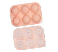 Bac à glaçons en silicone efficace et sûr - 6 grandes cavités rondes - Couvercle anti-fuite - Entonnoir pour cocktails, whisky, jus - Bac à glaçons en silicone