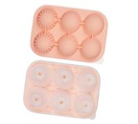 Bac à glaçons en silicone efficace et sûr - 6 grandes cavités rondes - Couvercle anti-fuite - Entonnoir pour cocktails, whisky, jus - Bac à glaçons en silicone