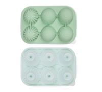 Bac à glaçons en silicone efficace et sûr - 6 grandes cavités rondes - Couvercle anti-fuite - Entonnoir pour cocktails, whisky, jus - Libération facile - Bac à glaçons pour boissons