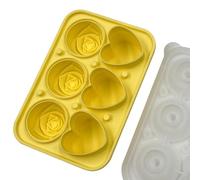 Bac à glaçons en silicone en forme de cœur avec entonnoir pour créer des glaçons distinctifs pour boissons spéciales (jaune)
