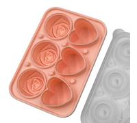 Bac à glaçons en silicone en forme de cœur de rose avec entonnoir et couvercle supérieur pour éviter les déversements pendant le processus de remplissage (rose)