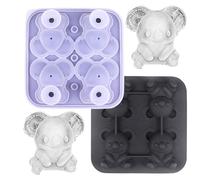 Bac à glaçons en silicone en forme de koala 3D, réutilisable à 4 compartiments, outil de cuisine pour whisky, cocktail, bière, bourbon, café, boisson, jus