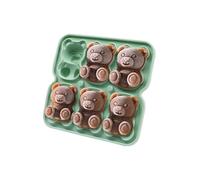 Bac à Glaçons en Silicone, Moule à Glaçons 3D en Forme d'ours avec Couvercle,Grand Machine à Glace Mignons Pour Cocktail, Whisky, Boisson Froide,Chocolats, Bonbons