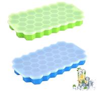 Bac à Glaçons en Silicone,Moule à Glaçons avec Couvercle,Moules à Glaçons Bacs À Démoulage Facile Glaçons,Compartiments Bac à Glaçons en Silicone,Compartiments Ice Cube Tray pour Jus,Réutilisable