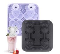 Bac à glaçons en silicone - Moule à glaçons en silicone 3D en forme de koala, 4 compartiments, réutilisable, facile à démouler, pour congélateur, liqueur, cocktail, jus, thé glacé