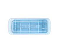 Bac à glaçons en silicone moule à glaçons rectangulaire multi-usages avec couvercle souple flexible durable pour la fabrication de glace cuisson sushi bleu 26,8 x 10 x 2,7 cm
