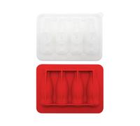 Bac à glaçons en silicone - Moule en forme de bouteille avec couvercle | 4 grilles en silicone pour la fabrication de glaçons pour temps chaud, fête, bar, whisky, cocktails, jus, café