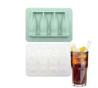 Bac à glaçons en silicone,Moule En Forme De Bouteille Avec Couvercle,Boîte À Glaçons Silicone 4 Cases | Pour Temps Chaud Fête Bar Whisky Cocktails Jus Café