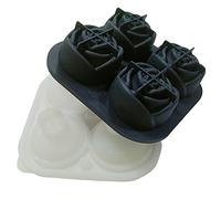 Bac à glaçons en silicone rose - Anti-fuite - 4 grilles - Réutilisable - Petit