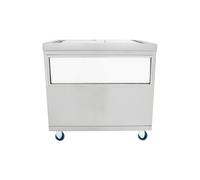 Bac à glaçons mobile 86 L Inox Argenté avec roulettes et couvercle fendu