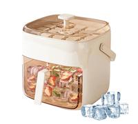 Bac À Glaçons - Moule À Communiqué De Presse | Bac De Rangement Réfrigéré, Gadget De Cuisine Avec Couvercle De Moule En Silicone Carré, Seau Glacé Antiadhésif De Grande Capacité À Retrait Facile Avec