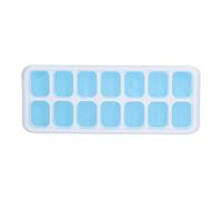 Bac à Glaçons Moule à Glace en Silicone avec Couvercle Amovible Flexible Empilable Gain de Place pour Cocktails Boissons Popsicles Plastique Silicone Matériel 25x9.5x3cm 96g (Bleue)