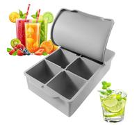 Bac à glaçons - Moule en silicone à 6 compartiments avec couvercle - Aide au refroidissement à grand volume pour des cubes parfaits pour refroidir les boissons