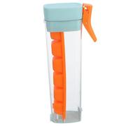 Bac à Glaçons Orange en Silicone à Pression avec Couvercle et Réservoir | Démoulage Seconde, Utilisation D’une Seule Main, Format Empilable, Pratique pour Pique-niques Estivaux et Cocktails