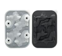 Bac à glaçons Plateau à glaçons pour chien Plateau Corgi mignon 3D 4 cavités en silicone de qualité alimentaire avec entonnoir dégagement facile Moule cubes de whisky flexible et amusant