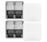 Bac à glaçons pour congélateur, 4 cavités squelette grand bac à glaçons 2 pièces - Accessoires de cuisine faciles à démouler pour boissons, réfrigérateur, bière, café, jus, fête d'été, cocktail