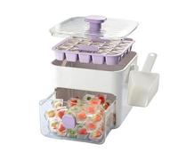 Bac à glaçons pour congélateur avec couvercle et plateau - 50 compartiments - Double couche - Démoulage facile - Grand bac à glace pour café, pour réunions de famille, fêtes d'été en plein air