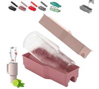 Bac à glaçons pour gobelet Stanley de 1,2 l, moule à glaçons cylindrique en silicone avec couvercle et poubelle pour congélateur, facile à remplir et à démouler pour boissons, jus, whisky, cocktails