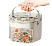 Bac à glaçons refermable avec couvercle et récipient de rangement - Moules à glace pour cocktails avec boîte de rangement et poignée | Moules en silicone réutilisables pour réfrigérateur et cuisine