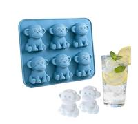 Bac à glaçons réutilisable en forme de singe 6 cavités pour congélateur | Bac à glaçons facile à libérer pour la maison, la cuisine, les fêtes, les réunions de famille, les célébrations