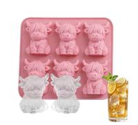 Bac à glaçons réutilisables pour 6 glaçons - Forme d'animaux de dessin animé - Pour whisky, cocktails, vin, jus, bourbon, cuisine, fêtes, repas, maison, jardin, balcon, terrasse