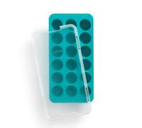 Bac à glaçons rond turquoise avec couvercle caoutchouc 23.00x12.00 cm