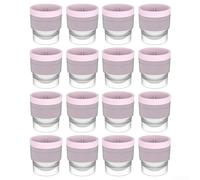 Bac à glaçons ronds en silicone, 16 pièces de diamètre 6 cm, moules à glaçons réutilisables pour congélateur, boissons (rose)