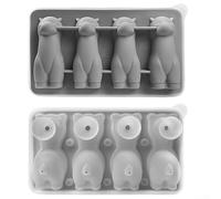Bac à glaçons unique en silicone en forme d'alpaga avec couvercle et entonnoir pour des rassemblements joyeux (gris)