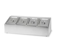 VERTES Bac à ingrédients 4 x 1/6 GN Gastronorme, Acier Inoxydable, 100mm de Profondeur, Hygiénique, Inoxydable, Anti-Rayures, Résistant à la température de -40° à 300°C, pour Bain-Marie