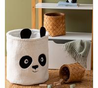 Atmosphera Bac à jouets Panda Andy Noir et blanc D35x40 cm