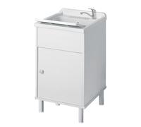 Bac à laver avec meuble en PVC blanc 50x45 cm mod. Garden