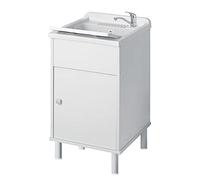 Bac à laver avec meuble en PVC blanc 50x45 cm mod. Garden