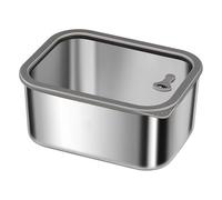 Bac à légumes en acier inoxydable 316L certifié LFGB, 99,9% antibactérien, boîte à bento hermétique avec couvercle en verre trempé(1000ml)