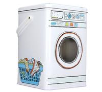 Bac à lessive avec couvercle & hublot - grande capacité, design de machine à laver, pour stocker la lessive en poudre