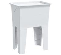 vidaXL Bac à linge blanc 59x41x75 cm résine, bac à laver, évier utilitaire autoportant, évier utilitaire de buanderie autoportant, évier de buanderie