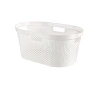 CURVER INFINITY DOTS 39L Panier a linge 58,5 x 26,5 x 38,5 cm, blanc 04755-N23
