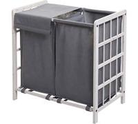 Bac à linge MENDLER HWC-B60, bois massif 60x60x33cm 68l blanc miteux, couvercle gris Blanc G