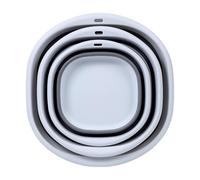 Bac à linge pliable - Kit de lavabo portable, en polypropylène + silicone, récipient à vaisselle pliable pour faire la vaisselle, le camping, la randonnée, la pêche, ensemble peu encombrant en 3