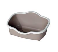 Bac à litière allongé taupe 59 x 39x 27 cm pour chat