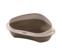 Bac à litière angle Sadio S taupe 49.5 x 39.5 x 17 cm pour chat - Flamingo