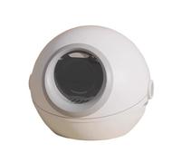 Bac à litière Arrondi for Chats d'intérieur, bac à litière Extra Large, bac à litière fermé sans Odeur et Anti-Fuite avec Pelle à litière(Grigio)