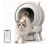 Bac à litière automatique autonettoyant pour chat, contrôlé par application WiFi 2,4 GHz, avec 9 capteurs de sécurité et protection anti-pincement pour les foyers multi-chats White 2