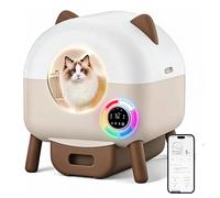 Bac à litière automatique autonettoyant pour chats - Grande capacité de 66L pour les foyers multi-chats - Contrôle par application, contrôle silencieux des odeurs, capteurs de sécurité intelligents, W